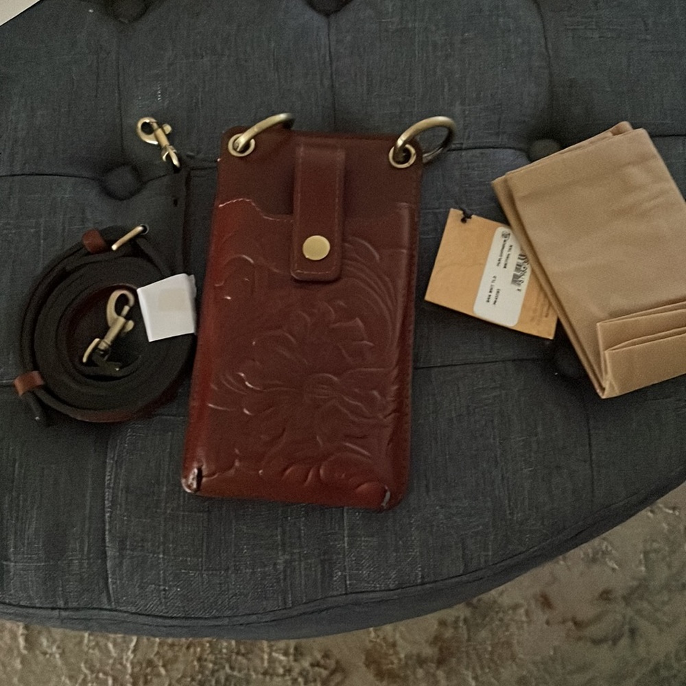 Patricia Nash Farleigh britiish tan tooled crossbody